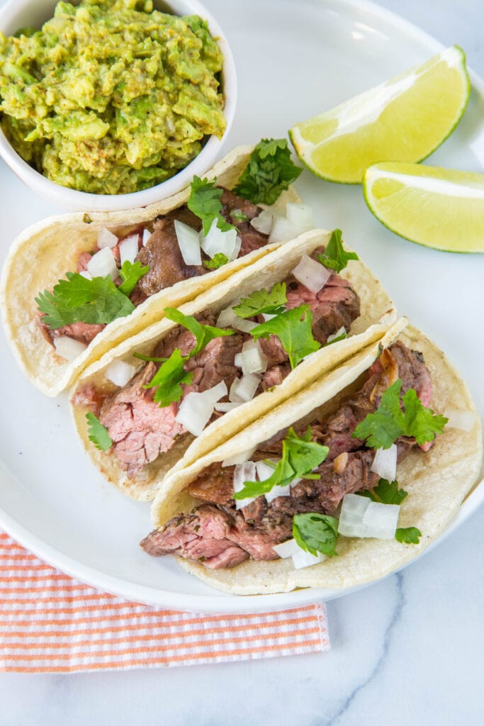 Steak Tacos with grilled flank steak