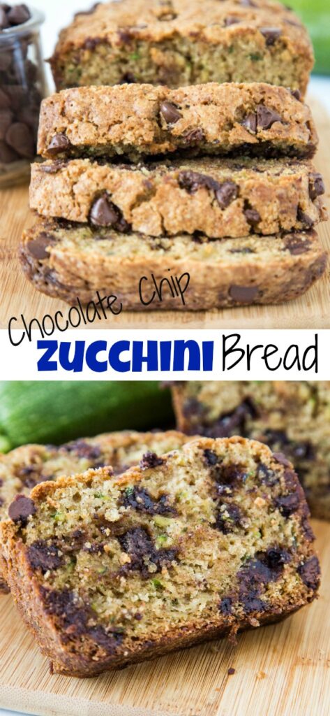 Chocolate Chip Zucchini Bread - soft and tender zucchini bread with hints of cinnamon and plenty of chocolate chips!Â Â 