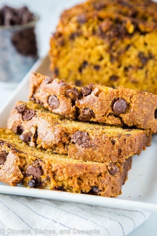 Pumpkin Bread with lots of chocolate chips