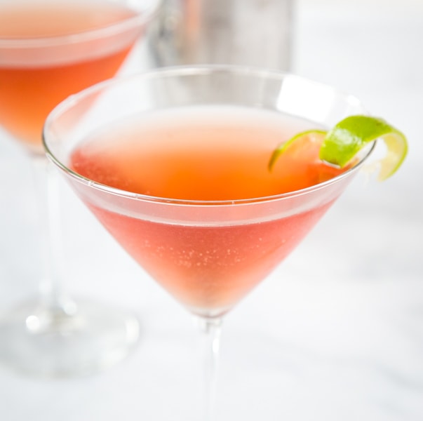 A close up of a  cosmo cocktail
