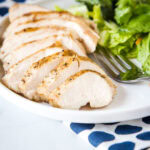 A plate of sliced chicken