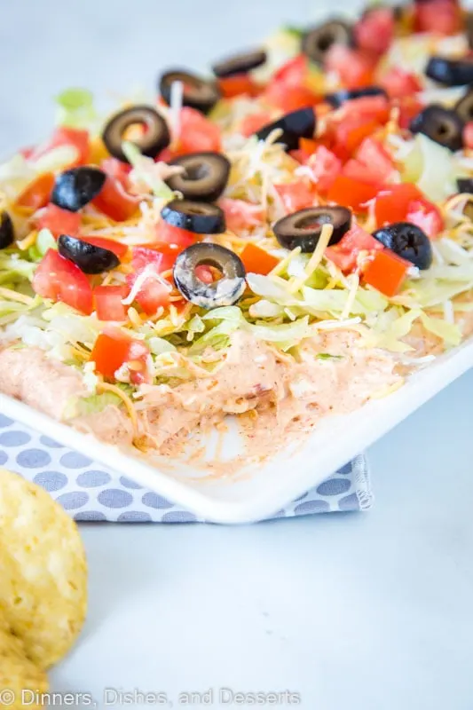 The best taco dip for an get together! Creamy, spicy, and delicious.