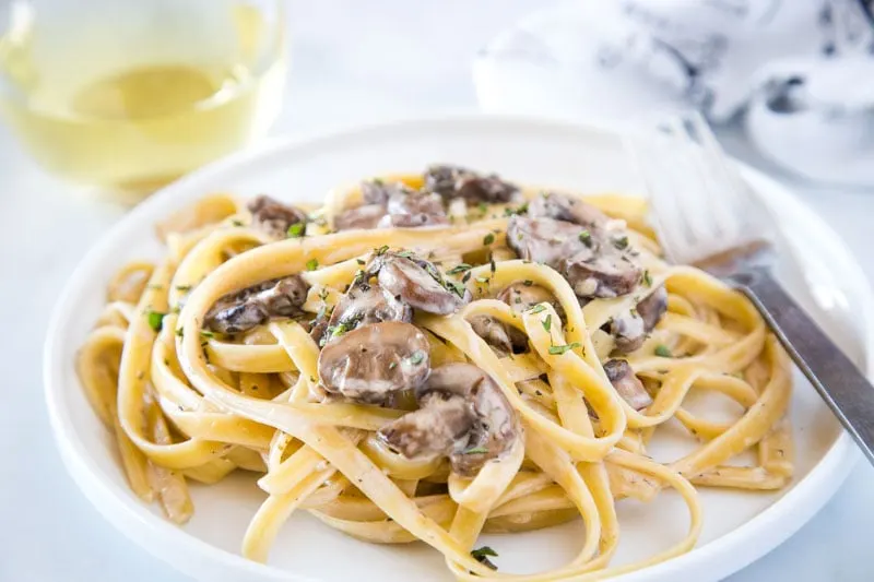 Creamy Mushroom Pasta - a luscious and creamy mushroom sauce tossed with pasta. Ready in just minutes so it is perfect for busy weeknights! 