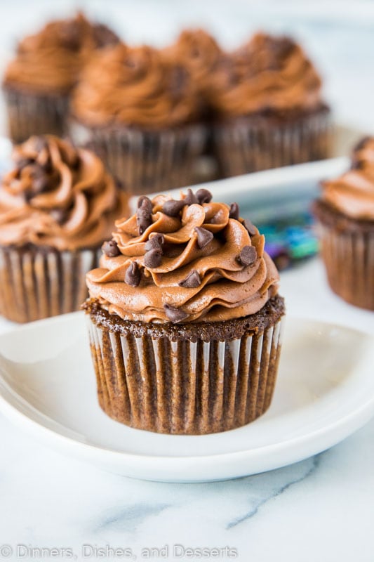 Double Chocolate Cupcakes that are super moist and tender