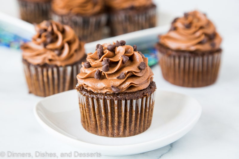 Double Chocolate Cupcakes - The most tender and moist chocolate cupcakes topped with a rich chocolate frosting.  A rich and decadent treat for the chocolate lover in your life!  