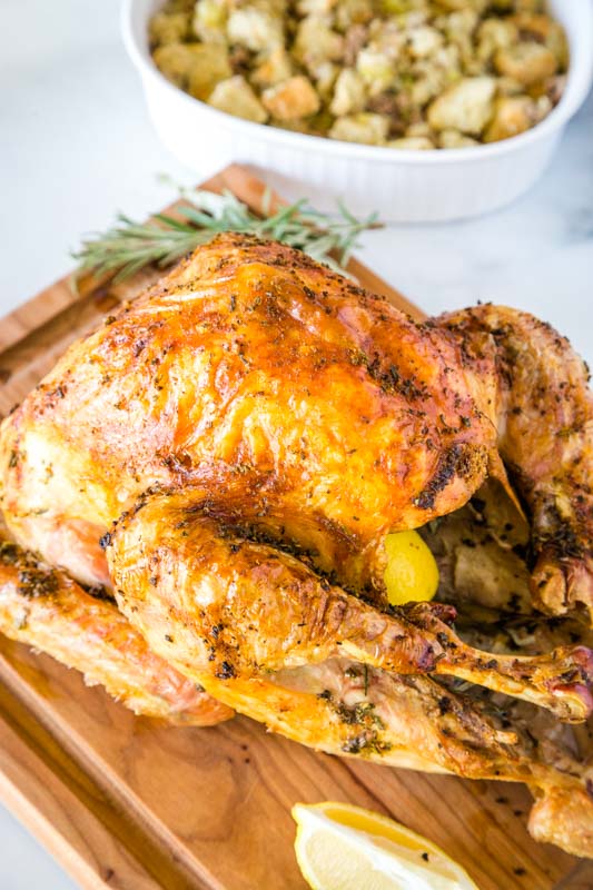 Perfect Roasted Turkey with fresh herbs and a crispy skin
