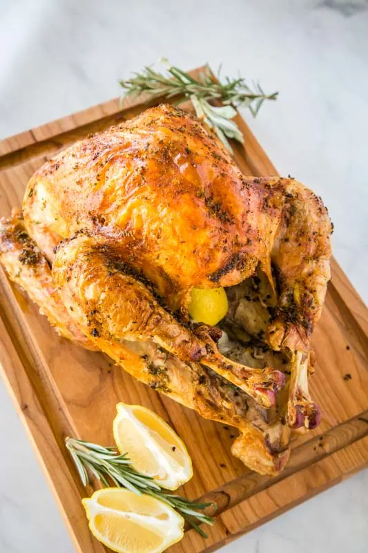 Crispy golden skin makes for the perfect Thanskgiving turkey! 