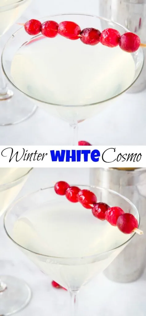 glass of white cosmo drink
