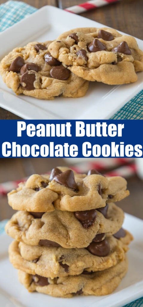 soft peanut butter chocolate chip cookies for pinterest