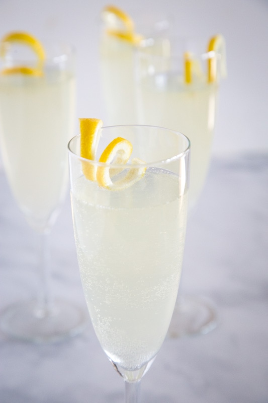 Sweet, citrus-y and delicious French 75 cocktail