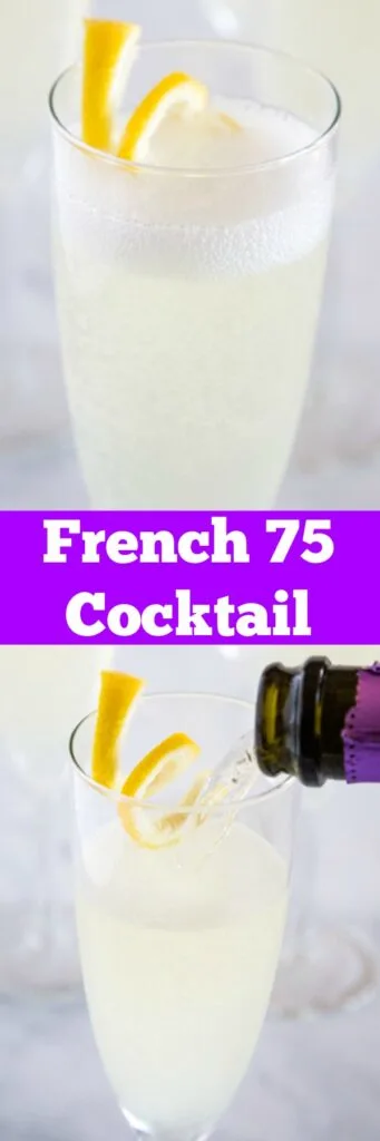French 75 Cocktail Recipe - this classic cocktail is perfectly refreshing, citrus-y and sparkling!  A fun gin cocktail that is perfect for toasting that special occasion or just sipping at your next night out!  