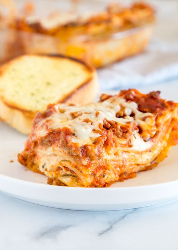 Traditional lasagna that mom used to make