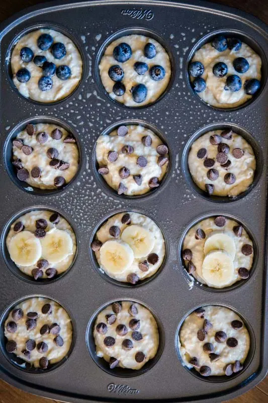 Top your pancake muffins with whatever your family enjoys!