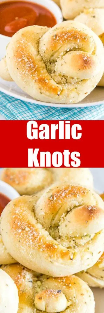 Easy Garlic Knots - homemade garlic knots are so much easier than you think to make.  Super light, fluffy and smothered in a garlic butter sauce and plenty of Parmesan cheese! 