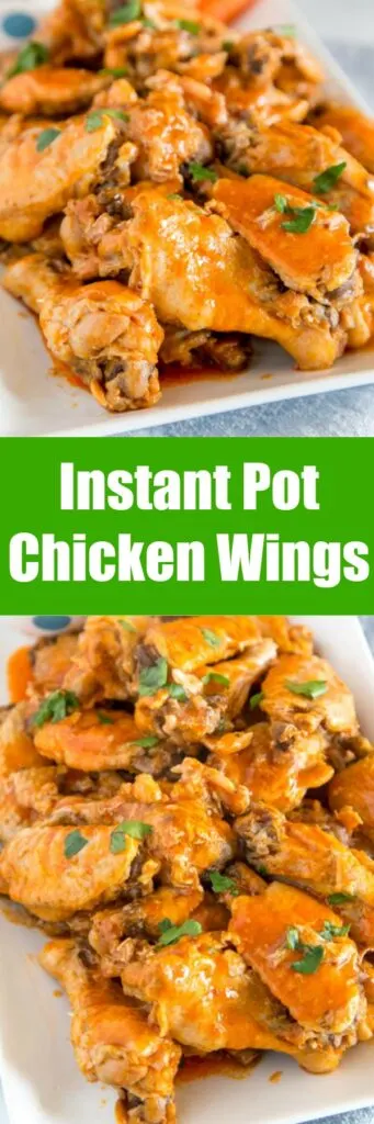 Instant Pot Chicken Wings - get ready for game day, your next party or just a fun appetizer with this easy recipe.  Chicken Wings cook in the pressure cooker in no time and are absolutely delicious! 