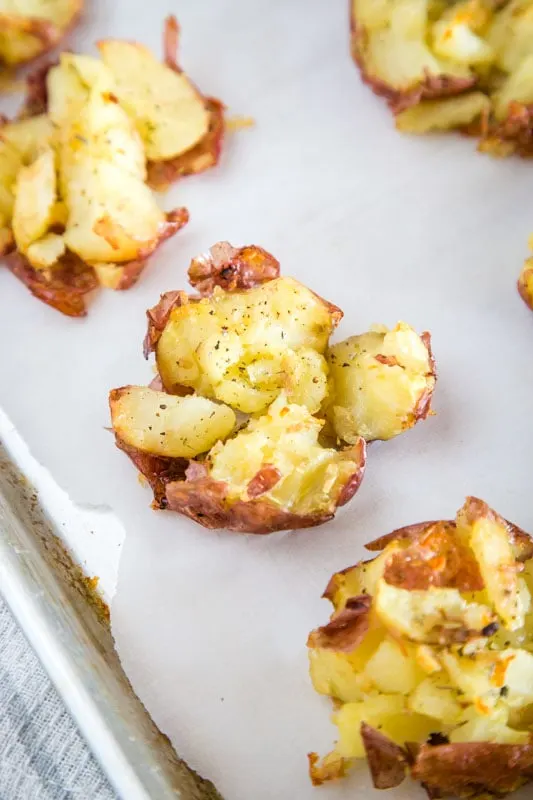 Smashed potatoes with garlic and butter. Great side dish for with just about anything.