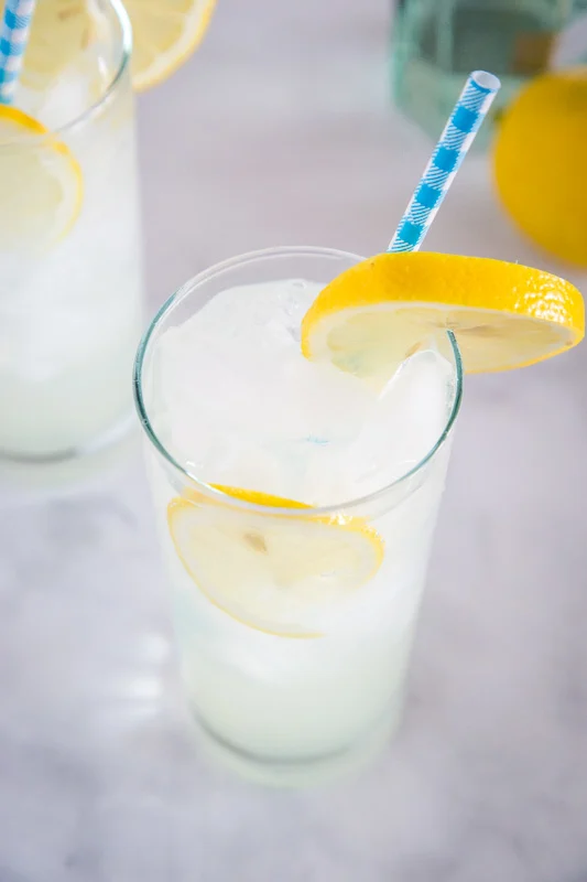 Classic Tom Collins Cocktail with gin, lemon juice, simple syrup and club soda