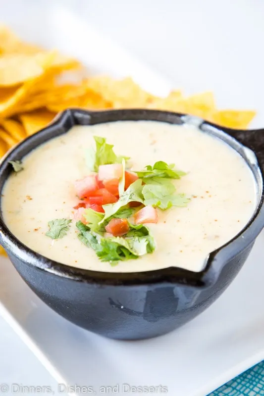 Homemade White Mexican Queso Dip is so easy to make and great for taco night or your next party
