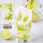 mojito in a glass with straw