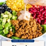 dorito taco salad with text for pinterest