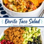 dorito taco salad collage with text for pinterest