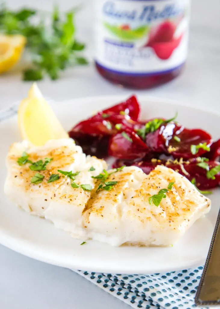 Oven baked cod with old bay and melted butter