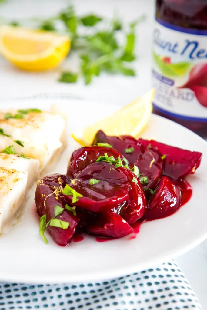 Harbard beets make the perfect side for with baked fish