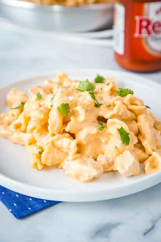 Buffalo Chicken Pasta that is ready in about 20 minutes and perfect for busy weeknights!