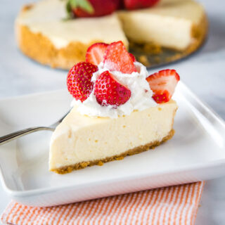 Instant Pot Cheesecake - rich and creamy cheesecake that is made in the Instant Pot!  So much easier and faster than a traditional cheesecake with all the same taste and texture.  