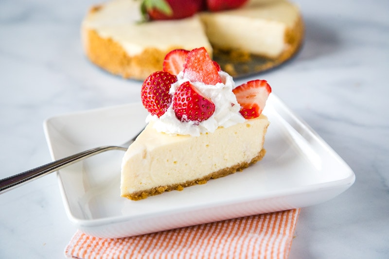 Instant Pot Cheesecake - rich and creamy cheesecake that is made in the Instant Pot!  So much easier and faster than a traditional cheesecake with all the same taste and texture.  