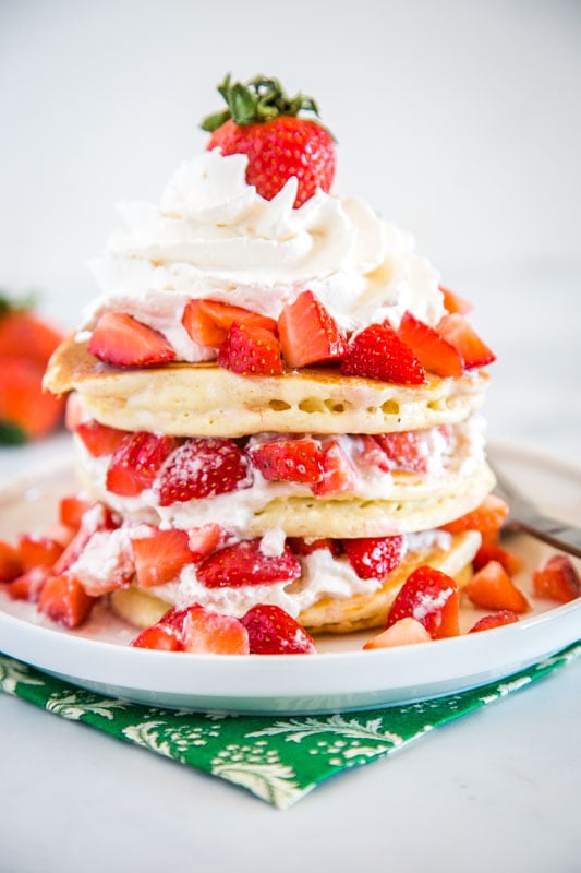 The ultimate dessert for breakfast! Strawberry Shortcake is turned into pancakes! 