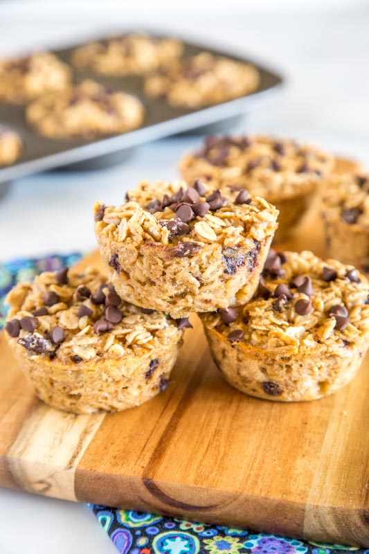 Baked Oatmeal baked into muffins with lots of recipe variations