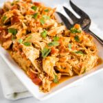 Instant Pot Salsa Chicken - Use the pressure cooker to make salsa chicken that is tender, juicy, and flavorful.  Great for tacos, enchiladas, salads, quesadillas and more! 
