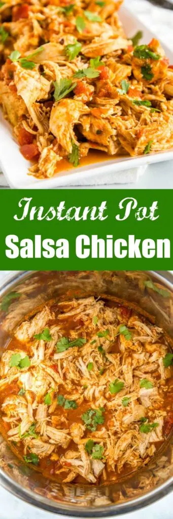 Instant Pot Salsa Chicken - Use the pressure cooker to make salsa chicken that is tender, juicy, and flavorful.  Great for tacos, enchiladas, salads, quesadillas and more! 