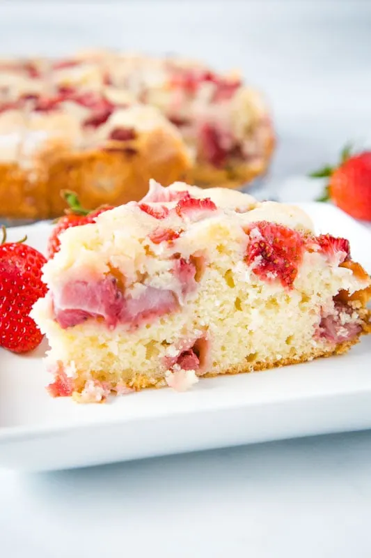 Easy Strawberry Cake that is great with just about any berries