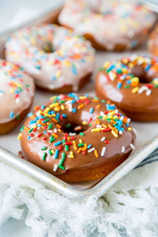 The best homemade donuts with icing and sprinkles