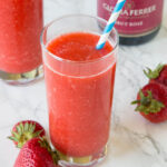 Frosé - A frozen rosé wine slushie with strawberries.  A super simple idea that is refreshing and delicious all summer long!