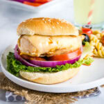 A sandwich on a plate