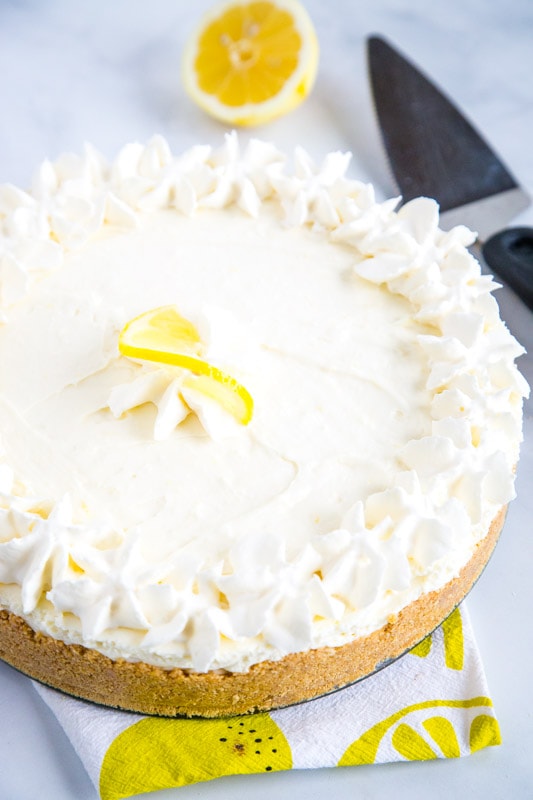 creamy lemon cheesecake with no cooking or oven required
