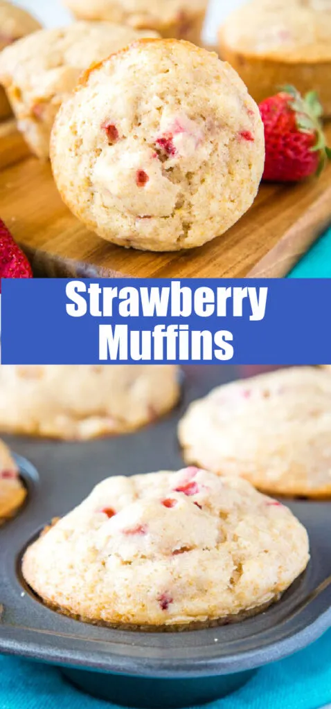 strawberry muffins close up