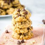 Oatmeal Chocolate Chip Cookies - super soft and chewy oatmeal cookies that are loaded with chocolate chips! A great base to add raisins, nuts, or just about anything else to!