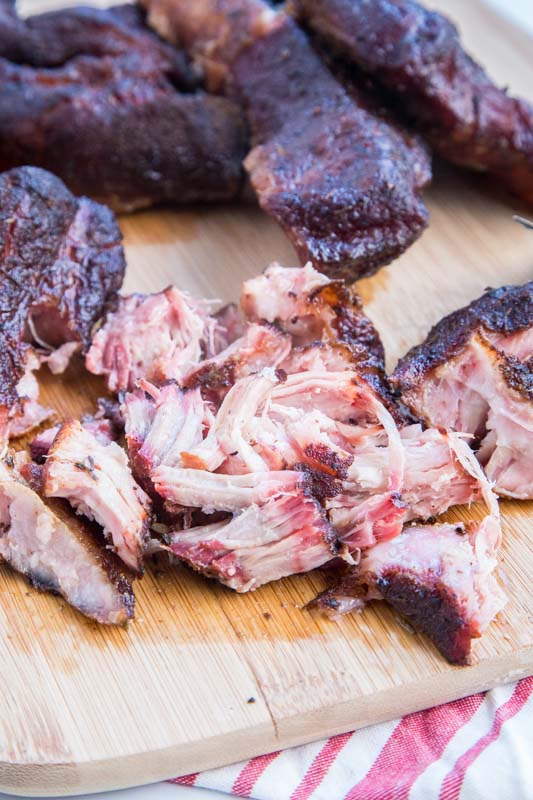 Pulled pork on a cutting board