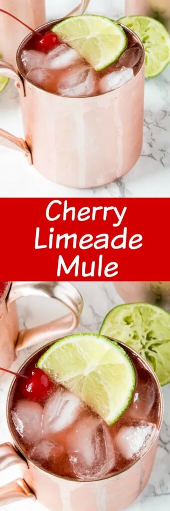 Cherry Limeade Moscow Mule - turn a classic Moscow mule into a fun summer cocktail flavored like a cherry limeade!  Fun, delicious and refreshing!
