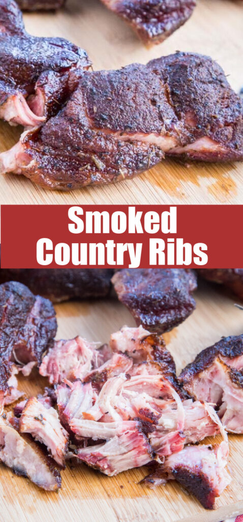 smoked country style ribs shredded on cutting board