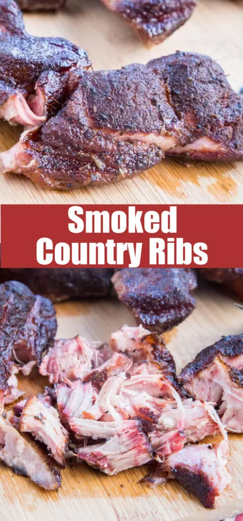 smoked country style ribs shredded on cutting board