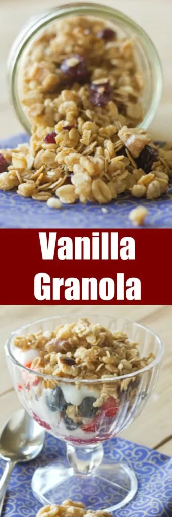 Vanilla Granola - Sweet and crunchy almond vanilla granola that is so much better than anything from the store!