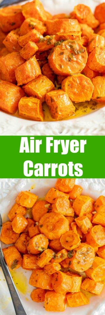 close up of air fryer carrots on plate
