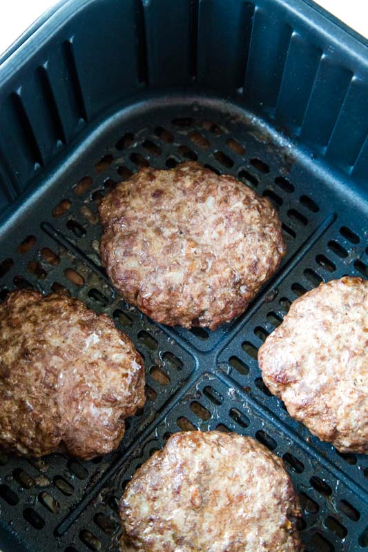 hamburger patties in the air fryer