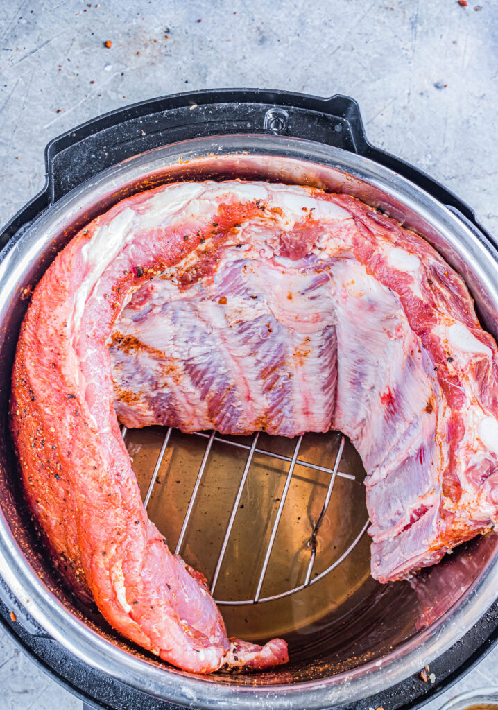 ribs in Instant pot ready to cook