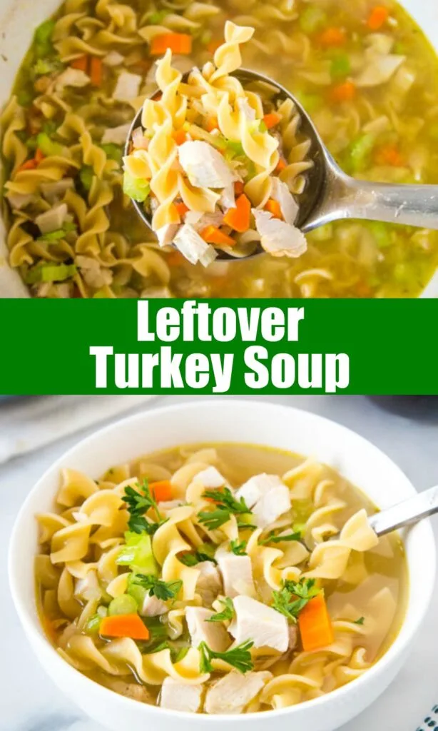 collage of turkey soup